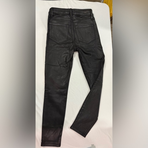 PAIGE Margot Ankle Jeans Size 27 Black Fog Luxe Coating Faux Leather Look - Picture 7 of 7
